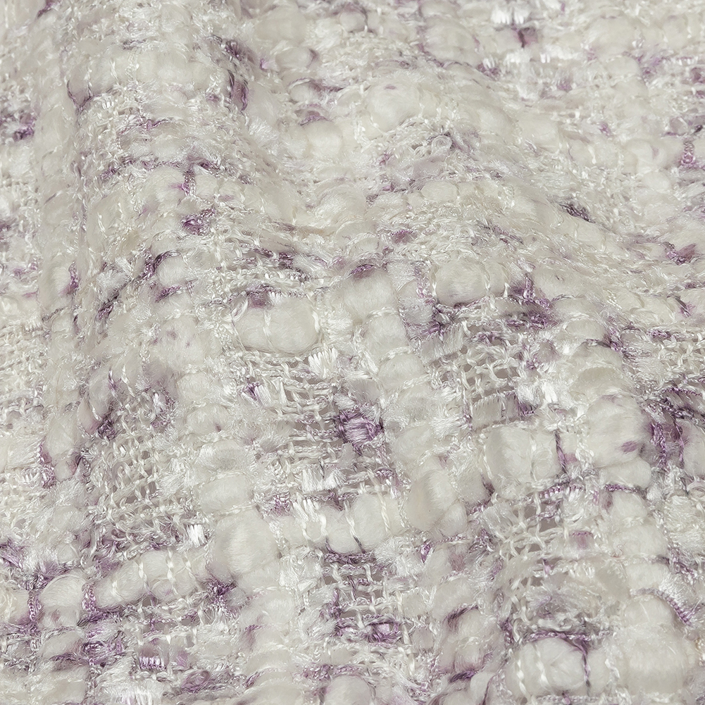 Newcastle White Sand and Lavender Frost Viscose and Acrylic Chenille Tweed Newcastle White Sand and Lavender Frost Viscose and Acrylic Chenille Tweed