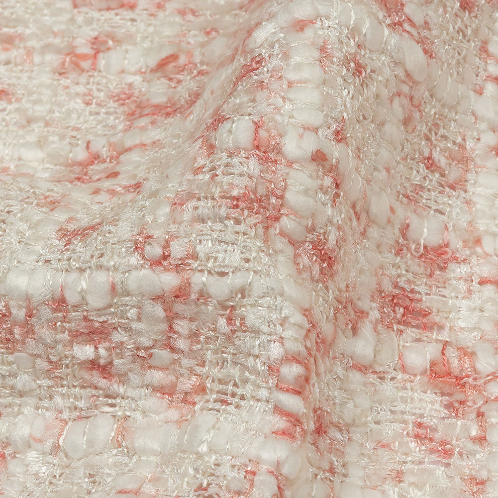 Newcastle Pink and Silver Coin Viscose and Acrylic Chenille Tweed Newcastle Pink and Silver Coin Viscose and Acrylic Chenille Tweed