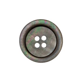 Italian Charcoal Gray, Green and Magenta Iridescent 4-Hole Tire Rim Shell Button – 36L/23mm Italian Charcoal Gray, Green and Magenta Iridescent 4-Hole Tire Rim Shell Button – 36L/23mm