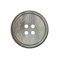 Antique Silver and Fair Green Iridescent 4-Hole Narrow Rim Shell Button – 40L/25.5mm Antique Silver and Fair Green Iridescent 4-Hole Narrow Rim Shell Button – 40L/25.5mm