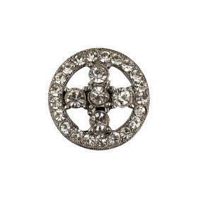 Italian Crystal Rhinestones and Silver Metal Shank Back Button – 34L/21.5mm Italian Crystal Rhinestones and Silver Metal Shank Back Button – 34L/21.5mm