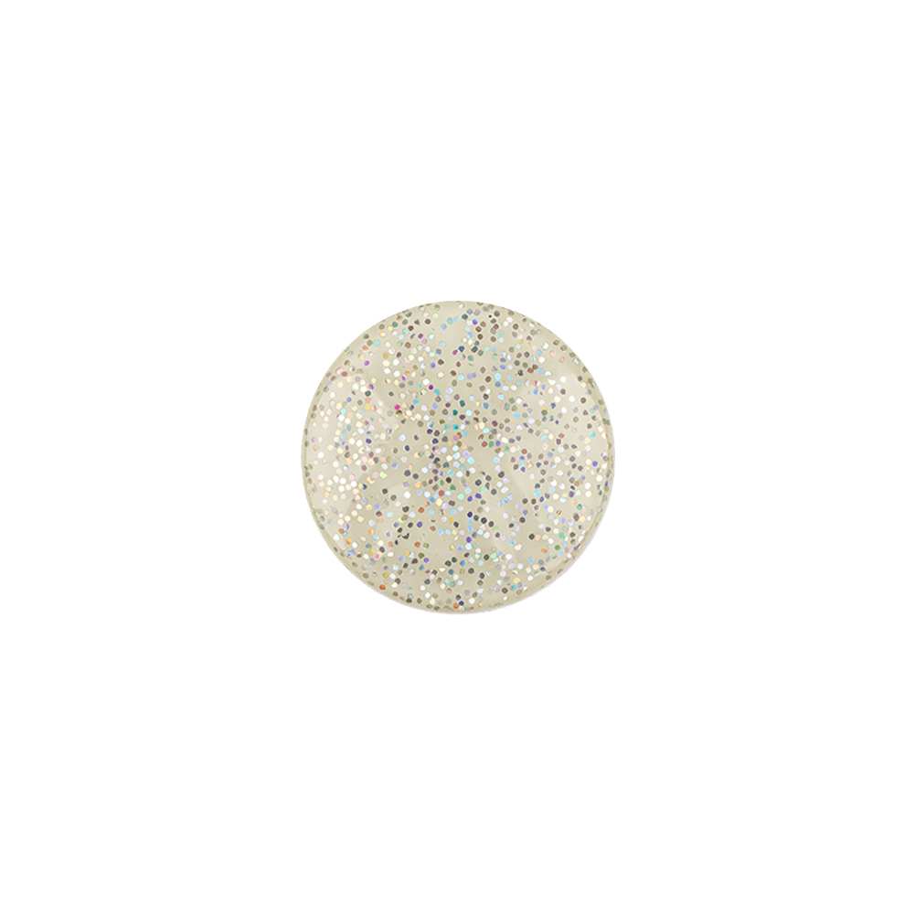 Silver Rainbow Glitter Translucent Shank Back Button – 20L/12.5mm Silver Rainbow Glitter Translucent Shank Back Button – 20L/12.5mm