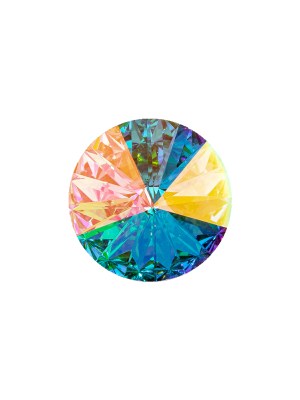 Vintage Swarovski Crystal AB and Silver Cone-Shaped Shank Back Button – 25L/16mm Vintage Swarovski Crystal AB and Silver Cone-Shaped Shank Back Button – 25L/16mm