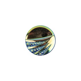 Vintage Blue Iris and Black Classical Shank Back Glass Button – 22L/14mm Vintage Blue Iris and Black Classical Shank Back Glass Button – 22L/14mm