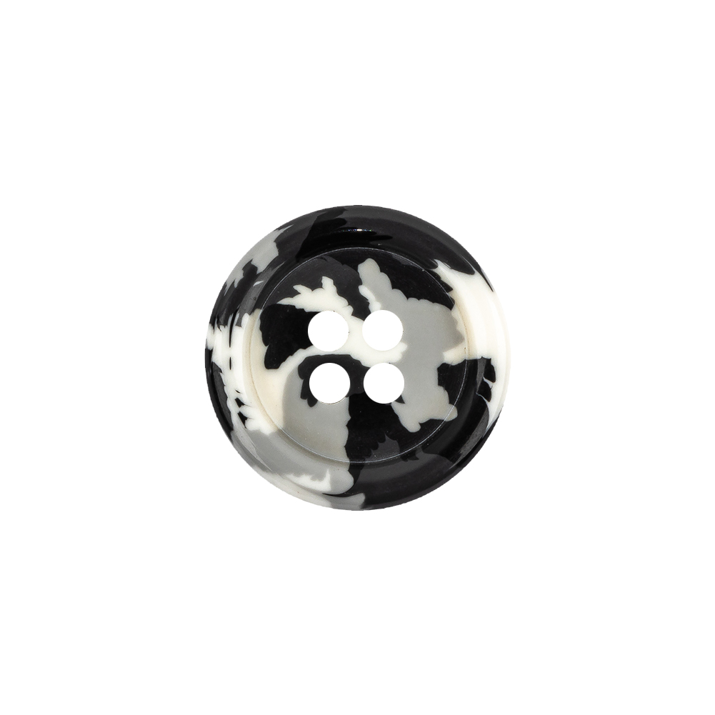 Black, Gray and White Camouflage 4-Hole Tire Rim Button – 28L/18mm Black, Gray and White Camouflage 4-Hole Tire Rim Button – 28L/18mm