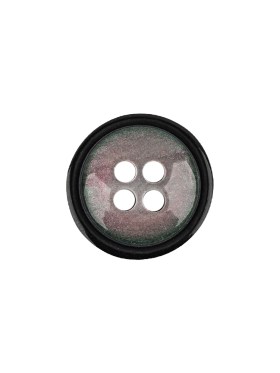 Italian Pink, Green and Smoke 4-Hole Domed Button – 24L/15mm Italian Pink, Green and Smoke 4-Hole Domed Button – 24L/15mm