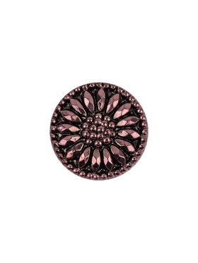 Vintage Amethyst Floral Shank Back Glass Button – 22L/14mm Vintage Amethyst Floral Shank Back Glass Button – 22L/14mm