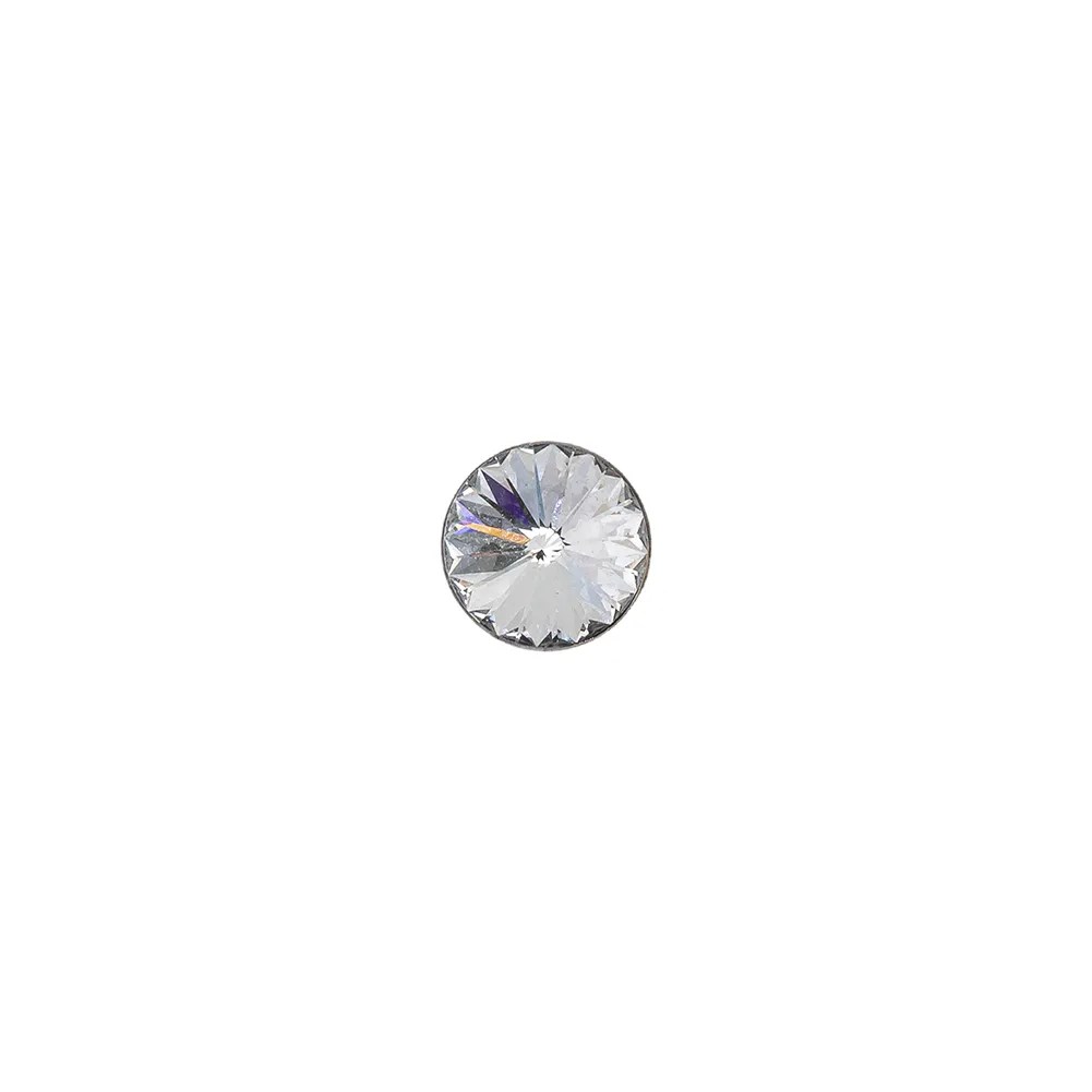 Vintage Swarovski Crystal and Silver Aluminum Finished Shank Back Button – 10L/6mm Vintage Swarovski Crystal and Silver Aluminum Finished Shank Back Button – 10L/6mm