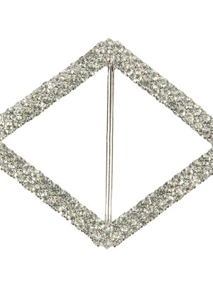 Vintage Czech Crystal Rhinestones and Silver Metal Diamond Slider – 3.25″ x 4.375″ Vintage Czech Crystal Rhinestones and Silver Metal Diamond Slider – 3.25″ x 4.375″