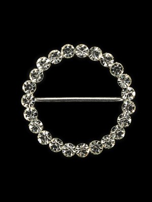 Vintage Czech Crystal Rhinestones and Silver Metal Slider – 2.875″ x 2.875″ Vintage Czech Crystal Rhinestones and Silver Metal Slider – 2.875″ x 2.875″