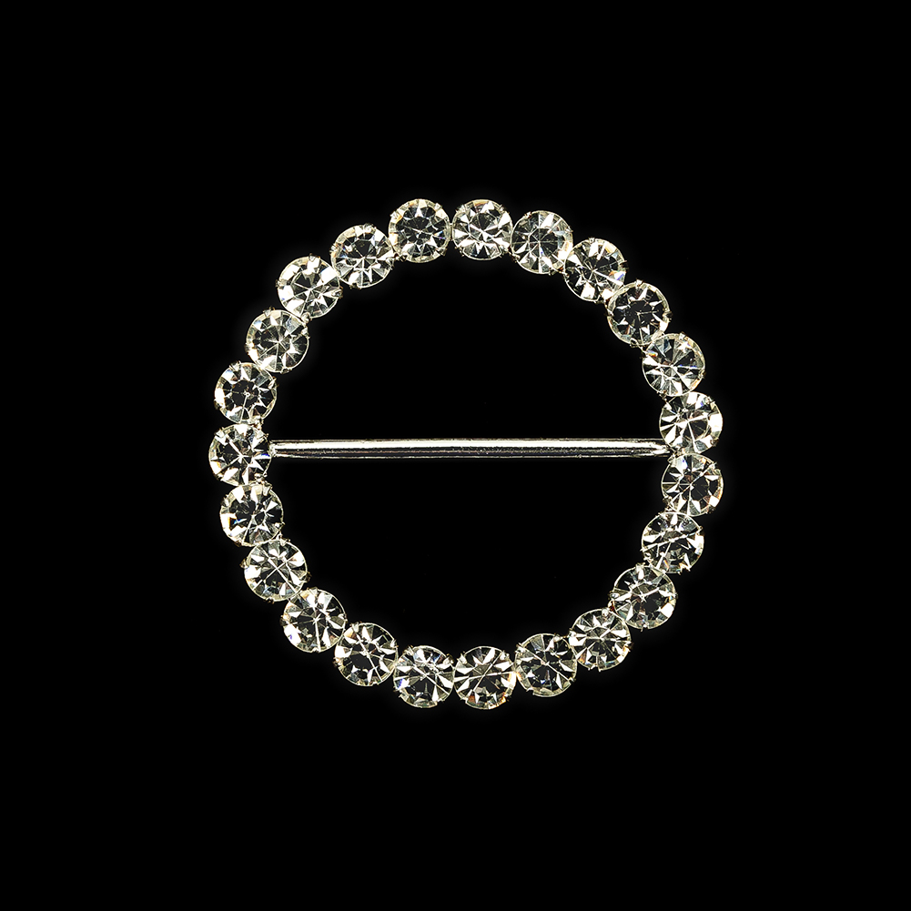 Vintage Czech Crystal Rhinestones and Silver Metal Slider – 2.875″ x 2.875″ Vintage Czech Crystal Rhinestones and Silver Metal Slider – 2.875″ x 2.875″