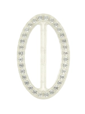 Vintage Crystal Rhinestones and Clear Oval Plastic Slider – 2″ x 1.25″ Vintage Crystal Rhinestones and Clear Oval Plastic Slider – 2″ x 1.25″