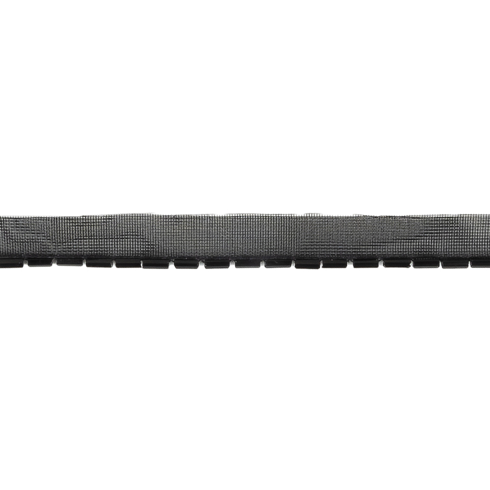 Vintage Black Bugle Beads on Black Trimming - 0.375"