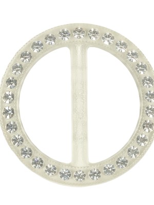 Vintage Crystal Rhinestones and Clear Circular Plastic Slider – 2″ Vintage Crystal Rhinestones and Clear Circular Plastic Slider – 2″