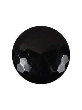 Vintage Jet Faceted Shank Back Glass Button – 35L/22mm Vintage Jet Faceted Shank Back Glass Button – 35L/22mm