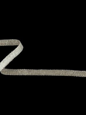 Vintage Silver Lined 6 Row Seed Beaded Trim – 0.5″ Vintage Silver Lined 6 Row Seed Beaded Trim – 0.5″