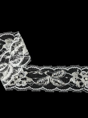 Vintage White Pearl and Iridescent Floral Beaded Lace Trim – 1.875″ Vintage White Pearl and Iridescent Floral Beaded Lace Trim – 1.875″