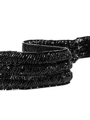 Vintage Fancy Black Bugle Beaded Trim – 1.625″ Vintage Fancy Black Bugle Beaded Trim – 1.625″