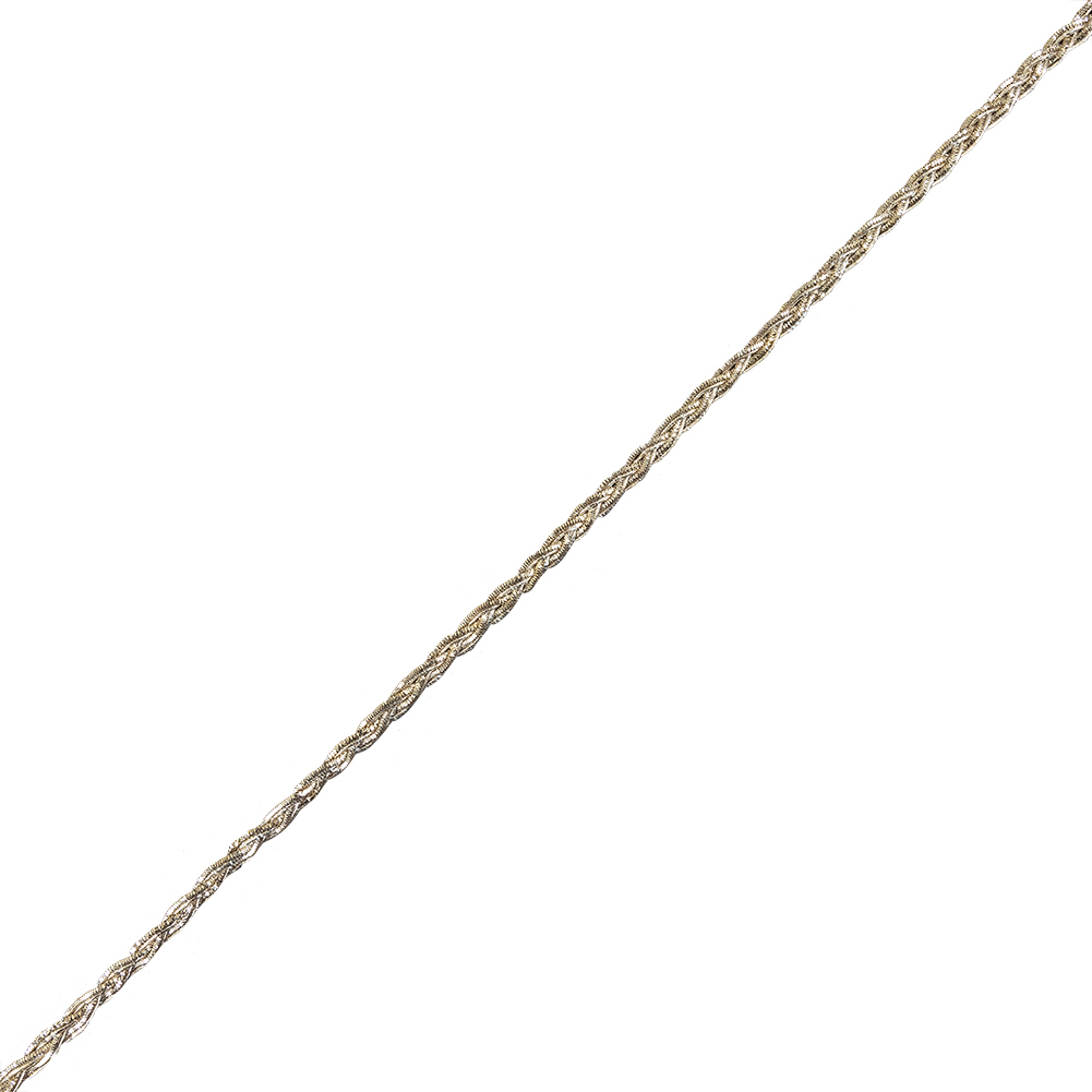 Vintage Metallic Silver Braided Trim – 0.25″ Vintage Metallic Silver Braided Trim – 0.25″