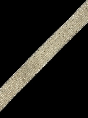 Vintage Silver 14-Row Glass Seed Beaded Trim – 1″ Vintage Silver 14-Row Glass Seed Beaded Trim – 1″