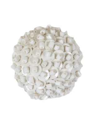 Vintage White Domed Sequined and Beaded Shank Back Button – 40L/25.5mm Vintage White Domed Sequined and Beaded Shank Back Button – 40L/25.5mm