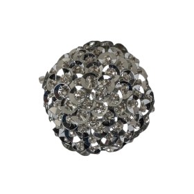 Vintage Silver Domed Sequined and Beaded Shank Back Button – 40L/25.5mm Vintage Silver Domed Sequined and Beaded Shank Back Button – 40L/25.5mm