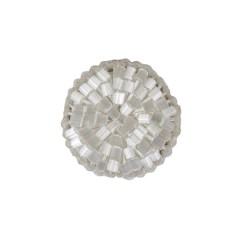 Vintage Satin White Seed Beaded Shank Back Button – 33L/21mm Vintage Satin White Seed Beaded Shank Back Button – 33L/21mm