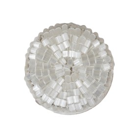 Vintage Satin White Seed Beaded Shank Back Button – 42L/27mm Vintage Satin White Seed Beaded Shank Back Button – 42L/27mm