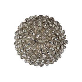 Vintage Silver Lined Seed Beaded Domed Shank Back Button – 42L/27mm Vintage Silver Lined Seed Beaded Domed Shank Back Button – 42L/27mm