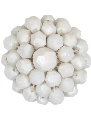 Vintage White Faceted Beaded Dome Shaped Button – 60L/38mm Vintage White Faceted Beaded Dome Shaped Button – 60L/38mm