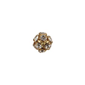 Vintage Swarovski Crystal Rhinestones and Gold Metal Shank Back Ball Button – 16L/10mm Vintage Swarovski Crystal Rhinestones and Gold Metal Shank Back Ball Button – 16L/10mm