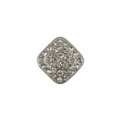 Vintage Swarovski Crystal Rhinestones and Silver Metal Square Shank Back Button – 25L/16mm Vintage Swarovski Crystal Rhinestones and Silver Metal Square Shank Back Button – 25L/16mm