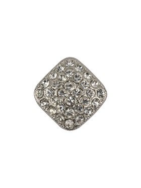 Vintage Swarovski Crystal Rhinestones and Silver Metal Square Shank Back Button – 25L/16mm Vintage Swarovski Crystal Rhinestones and Silver Metal Square Shank Back Button – 25L/16mm