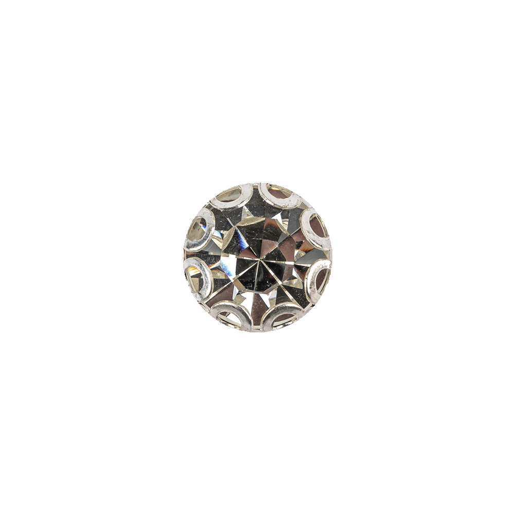 Vintage Swarovski Crystal Rhinestone and Silver Edged Self Back Button – 18L/11.5mm Vintage Swarovski Crystal Rhinestone and Silver Edged Self Back Button – 18L/11.5mm