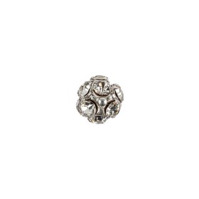 Vintage Swarovski Crystal Rhinestones and Silver Metal Shank Back Ball Button – 16L/10mm Vintage Swarovski Crystal Rhinestones and Silver Metal Shank Back Ball Button – 16L/10mm