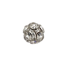 Vintage Swarovski Crystal Rhinestones and Silver Metal Shank Back Ball Button – 20L/12.5mm Vintage Swarovski Crystal Rhinestones and Silver Metal Shank Back Ball Button – 20L/12.5mm