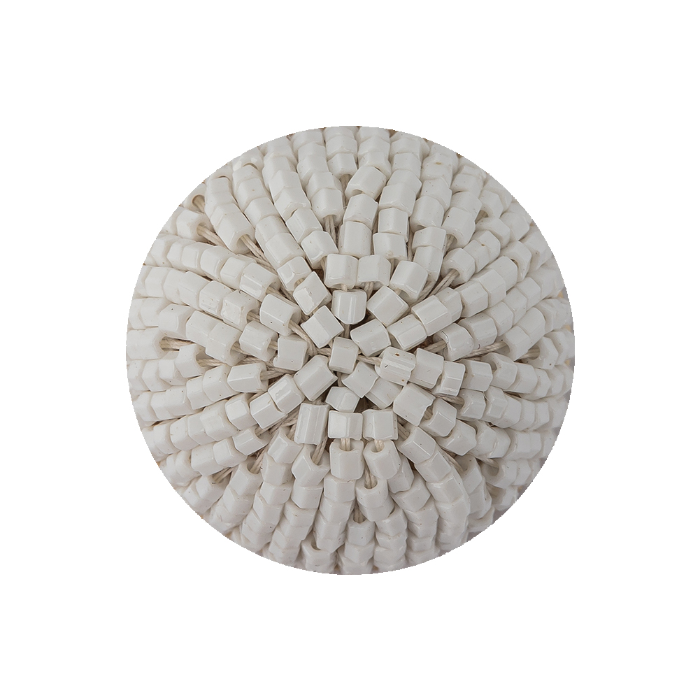Vintage White Chop Beaded Dome Shaped Shank Back Button – 40L/25.5mm Vintage White Chop Beaded Dome Shaped Shank Back Button – 40L/25.5mm