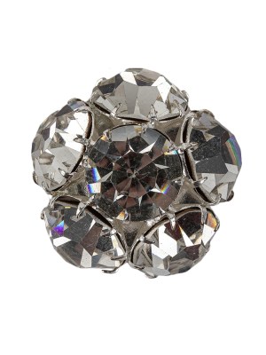 Vintage Crystal Rhinestones and Silver Metal Shank Back Button – 40L/25.5mm Vintage Crystal Rhinestones and Silver Metal Shank Back Button – 40L/25.5mm