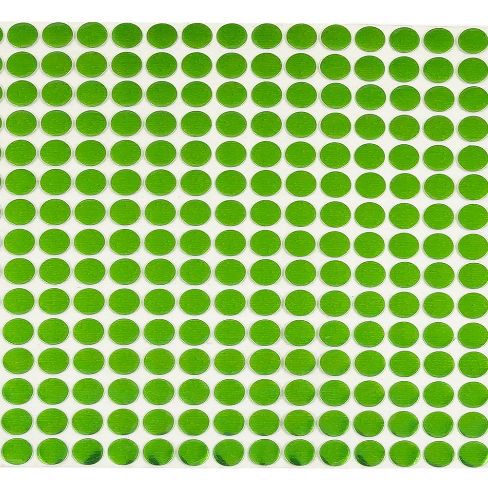 Vintage Metallic Emerald Dots on Clear Iron on Film - 4"