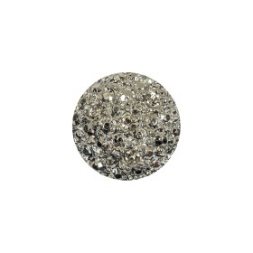Vintage Shiny Silver Hammered Metal Shank Back Button with Rhinestone Trio – 28L/18mm Vintage Shiny Silver Hammered Metal Shank Back Button with Rhinestone Trio – 28L/18mm