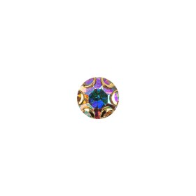 Vintage Swarovski Crystal AB Rhinestone and Gold Edged Self Back Button – 12L/7.5mm Vintage Swarovski Crystal AB Rhinestone and Gold Edged Self Back Button – 12L/7.5mm