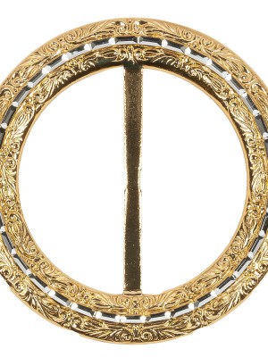 Vintage Gold Classical Swirls Round Slider with Faceted Silver Band – 2.75″ x 2.75″ Vintage Gold Classical Swirls Round Slider with Faceted Silver Band – 2.75″ x 2.75″