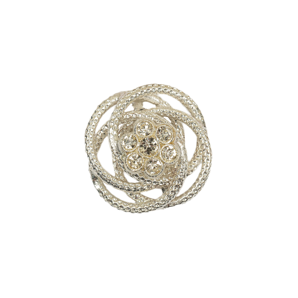 Vintage Crystal Rhinestone Floral Centered Open Framework Shank Back Button – 32L/20mm Vintage Crystal Rhinestone Floral Centered Open Framework Shank Back Button – 32L/20mm