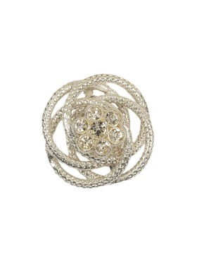 Vintage Crystal Rhinestone Floral Centered Open Framework Shank Back Button – 32L/20mm Vintage Crystal Rhinestone Floral Centered Open Framework Shank Back Button – 32L/20mm