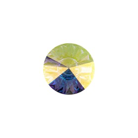Vintage Swarovski Crystal AB Reverse Mirror Coated Unfoiled Self Back Button – 22L/14mm Vintage Swarovski Crystal AB Reverse Mirror Coated Unfoiled Self Back Button – 22L/14mm