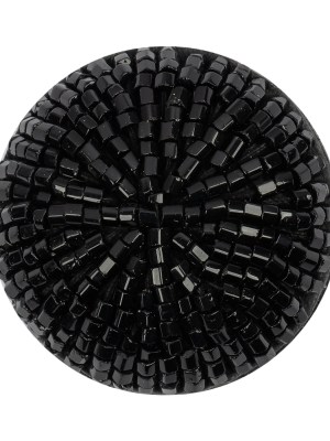 Vintage Black Chop Beaded Dome Shaped Shank Back Button – 52L/33mm Vintage Black Chop Beaded Dome Shaped Shank Back Button – 52L/33mm