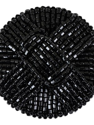 Vintage Black Cross Seed Beaded Shank Back Button – 66L/42mm Vintage Black Cross Seed Beaded Shank Back Button – 66L/42mm