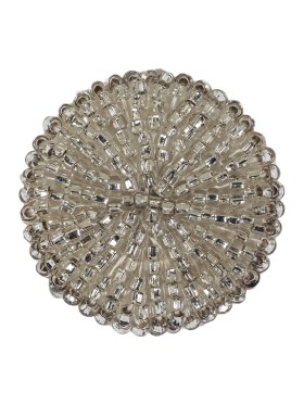 Vintage Silver Lined Seed Beaded Shank Back Button – 42L/27mm Vintage Silver Lined Seed Beaded Shank Back Button – 42L/27mm