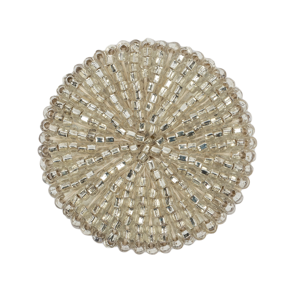 Vintage Silver Lined Beaded Shank Back Button – 50L/32mm Vintage Silver Lined Beaded Shank Back Button – 50L/32mm