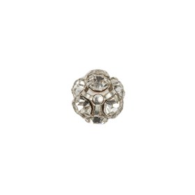 Vintage Crystal Rhinestones and Silver Metal Shank Back Ball Button – 16L/10mm Vintage Crystal Rhinestones and Silver Metal Shank Back Ball Button – 16L/10mm